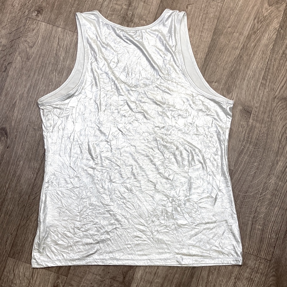 3/$15 Rock & Republic Silver Metallic Tank L - Picture 4 of 7